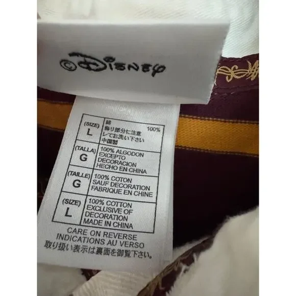 Vintage Walt Disney World Long Sleeve Polo Rugby Style Shirt Men's Large Maroon - Picture 5 of 7